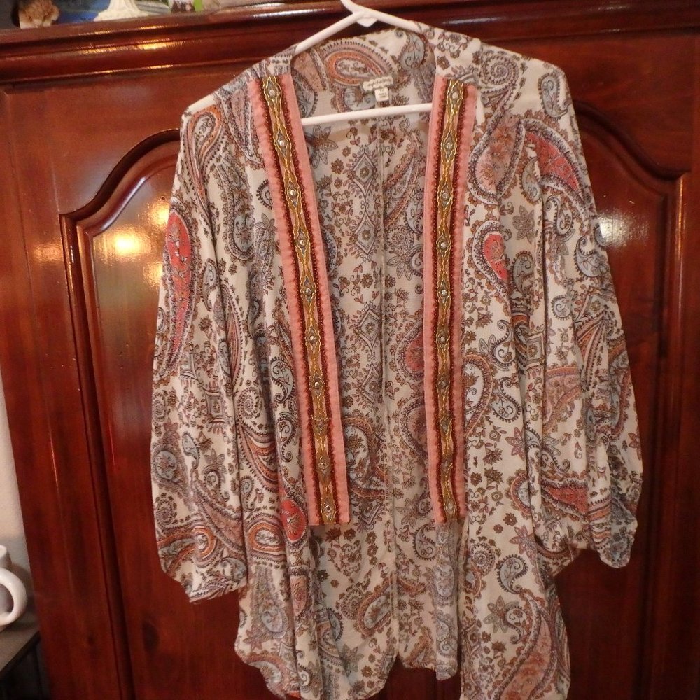 BYE SHADOW PAISLEY KIMONO SIZE 1X